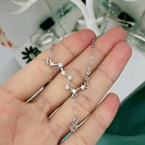 A silver necklace
